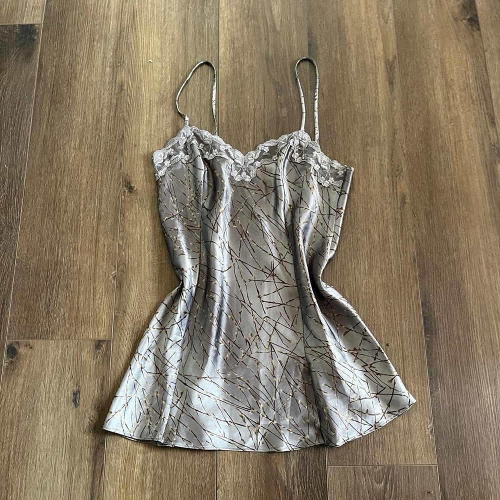Vintage Victorias Secret Grey Camo Print Strap Cami or Dress